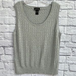 Lane Bryant Knit Ribbed Top Women’s Gray 18/20 Sleeveless Sweater Vest Cotton